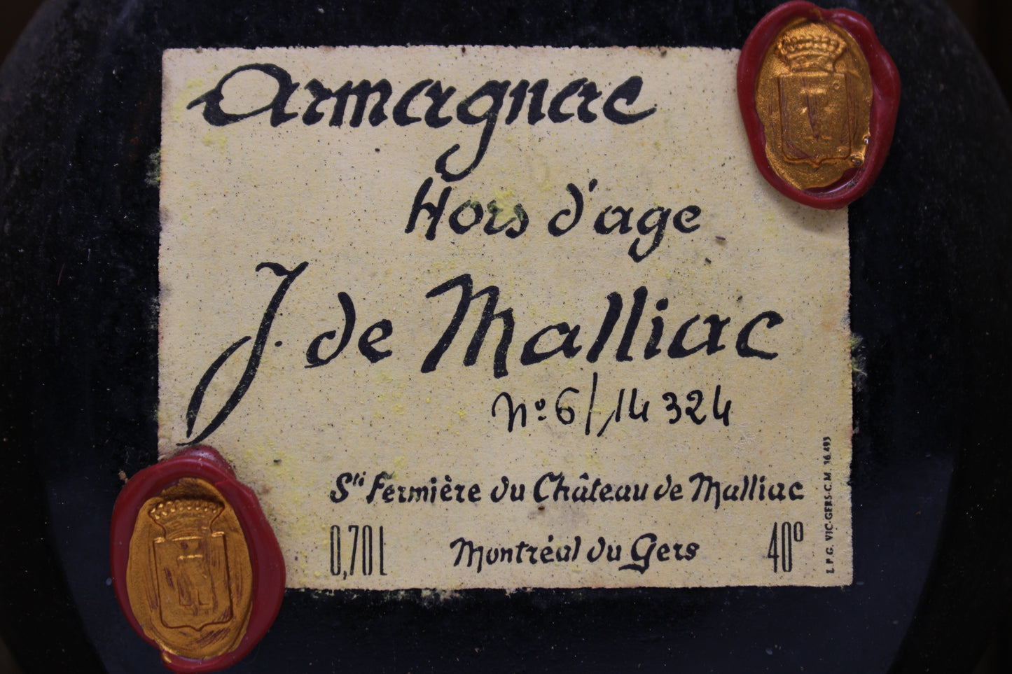 Armagnac de Malliac Hors d'âge - SOCIETE FERMIERE DE MALLIAC